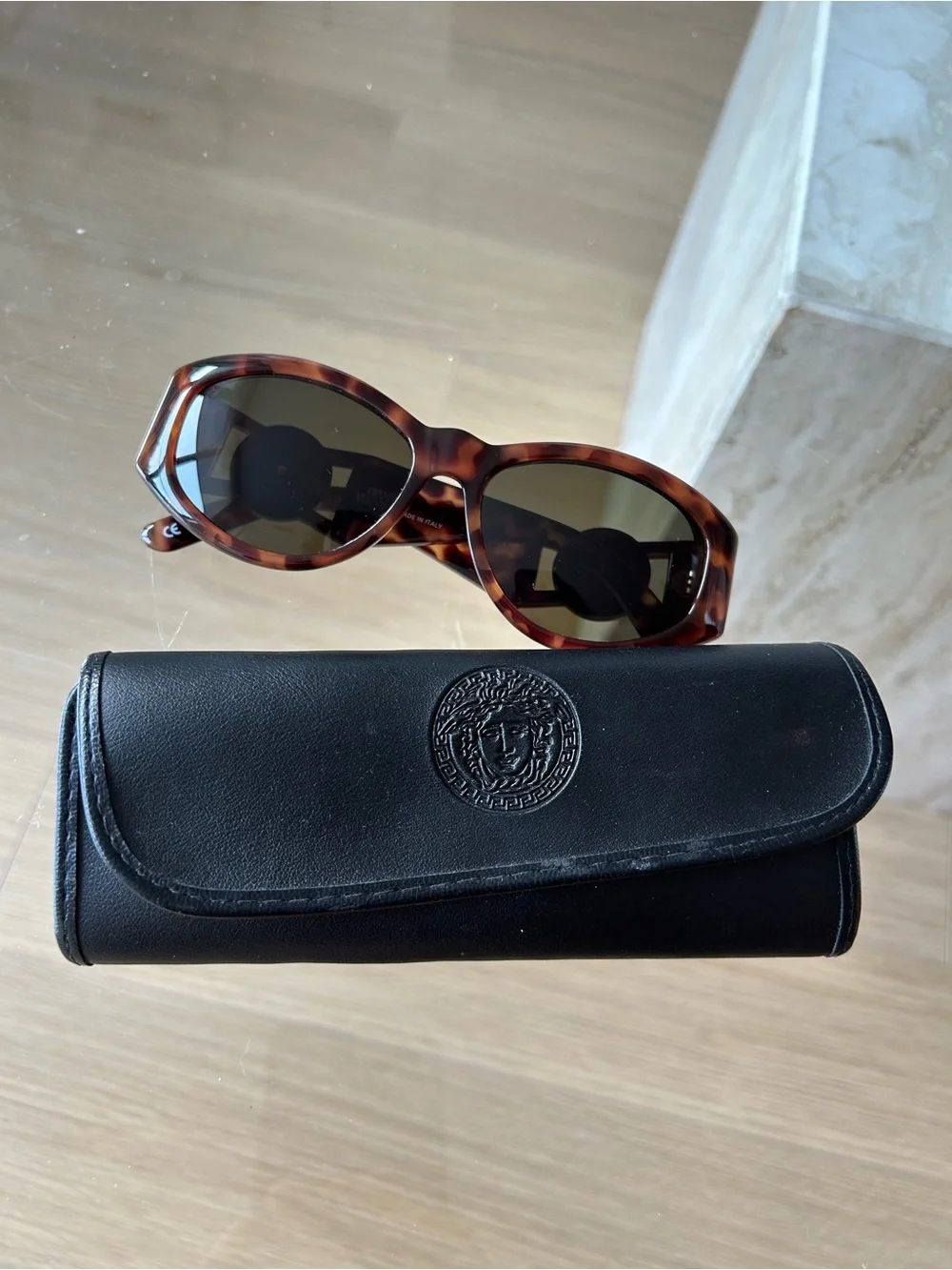 Gianni Versace Medusa Tortoiseshell Frame Sunglasses Vintage Original